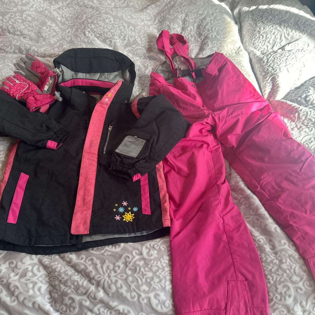 デサント スキーウエア 150 140 女の子ウエアセット スノーウェア 上下