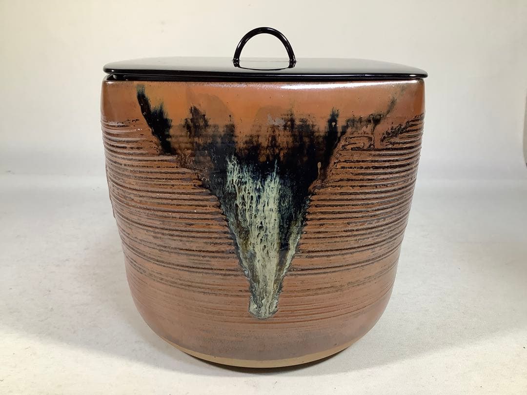 高取焼　四方口管耳　水指　高取八仙　茶道具　送料無料