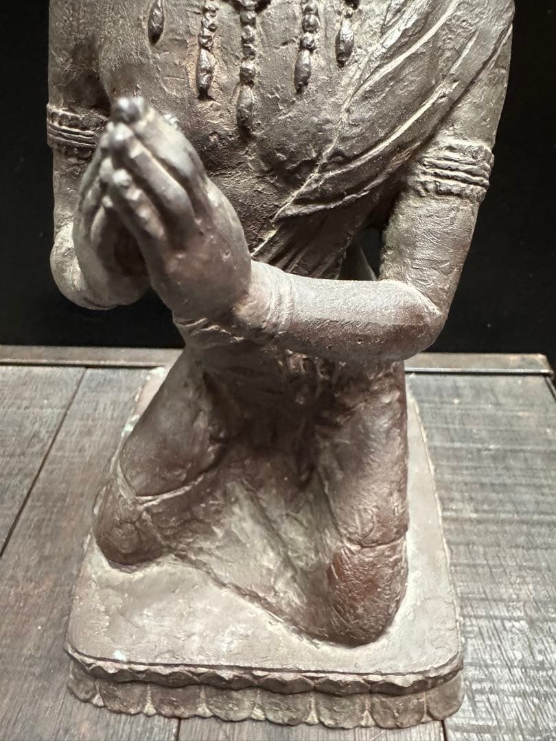 ◇友沢正彦作　ブロンズ像■希み■数量限定品　829/1000■鋳銅　銅製彫刻