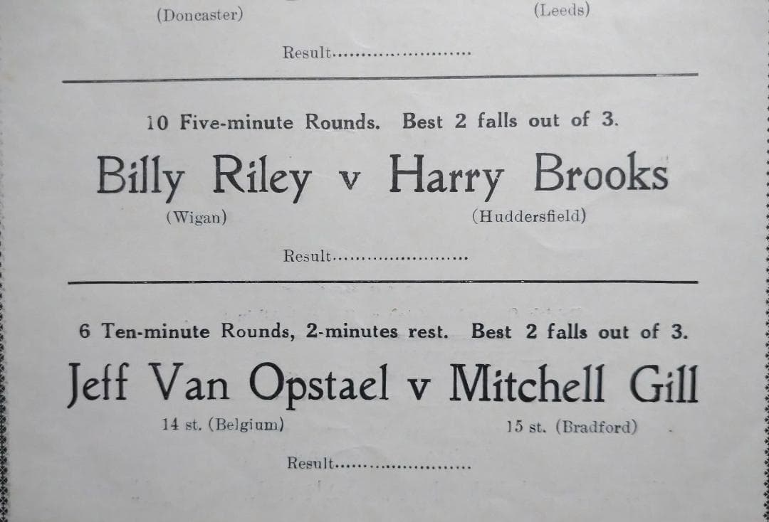 プロレス ビリー・ライレー 出場 プログラム