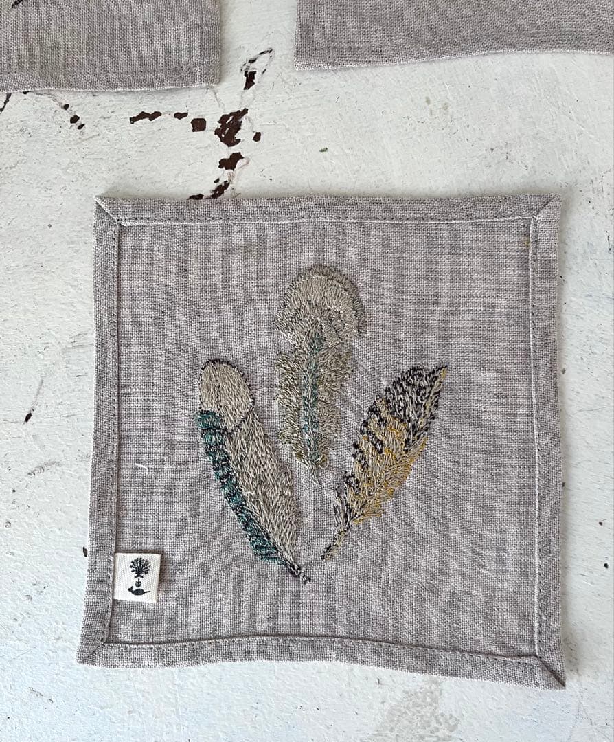 希少Coral & Tusk 刺繍アートフレーム＋ナプキン3枚