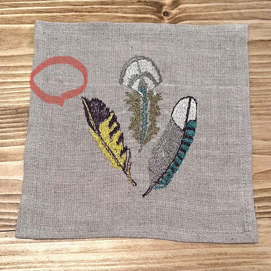 希少Coral & Tusk 刺繍アートフレーム＋ナプキン3枚
