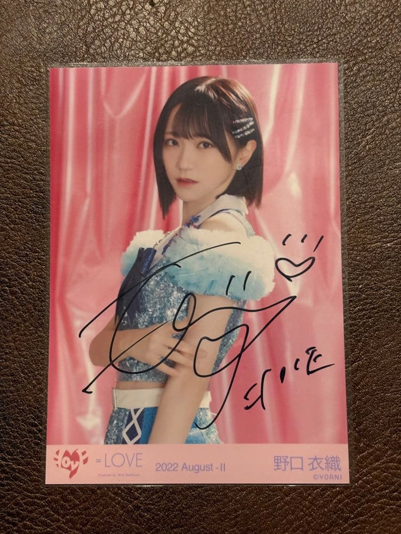 野口衣織 直筆　生写真 チュウ イコノイジョイ2022 キラキラ衣装　=LOVE