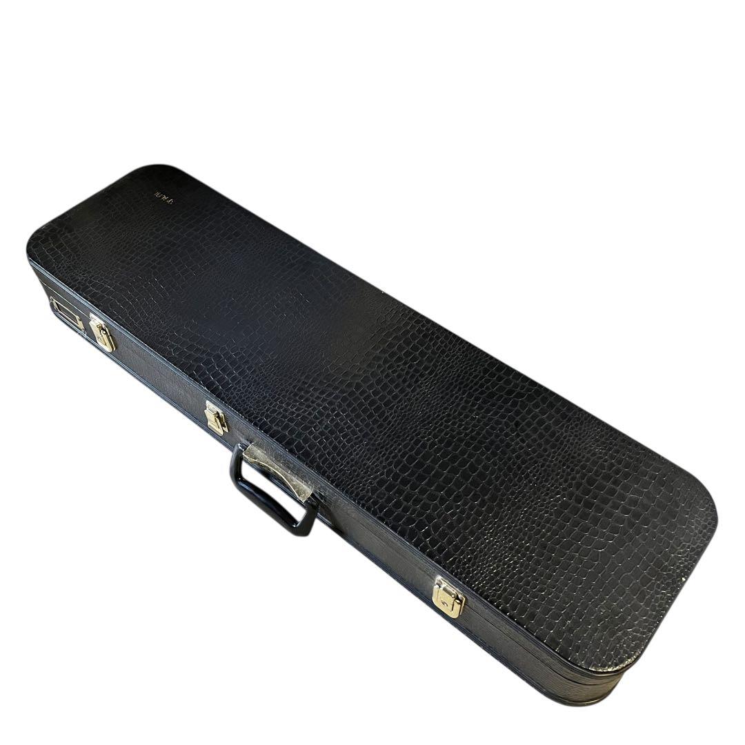 【美品】沖縄 三線 本蛇革 強化張り 黒塗り棹 蛇皮 ハードケース 爪 守礼印