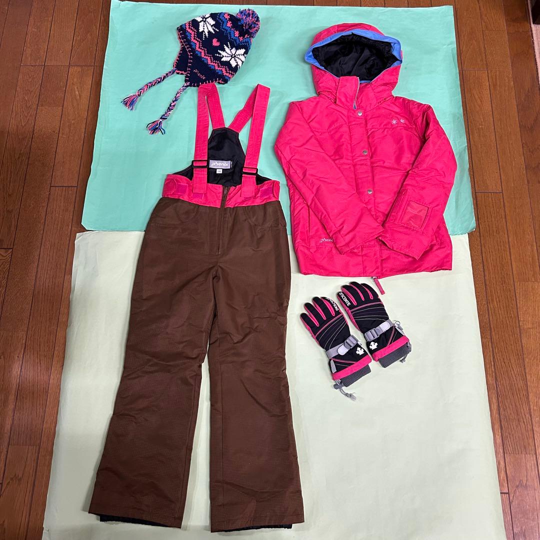 phoenix フェニックス　140 キッズ　 スキーウェアセット　帽子　手袋