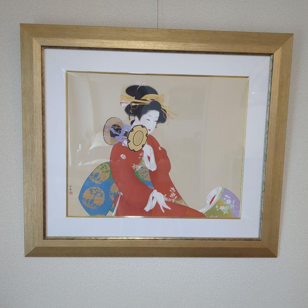 鼓の音　上村松園　最高品質シルクスクリーン