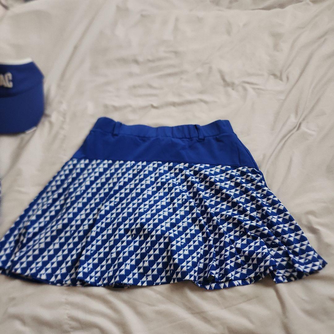 WAAC ゴルフウェア 上下セット青と白の幾何学模様