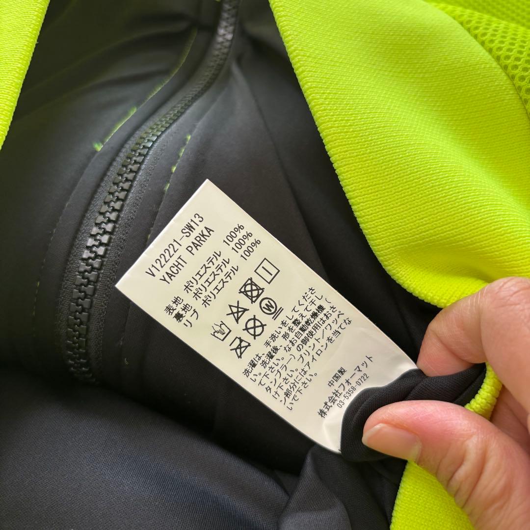 V12 ゴルフ パーカー メッシュ イエロー ブルゾン ジップ