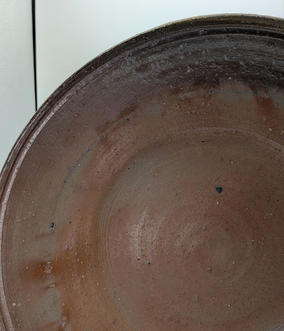 岡山県重要無形文化財 金重晃介 備前焼 大平鉢 共箱合布栞 大皿 食器 盛り皿