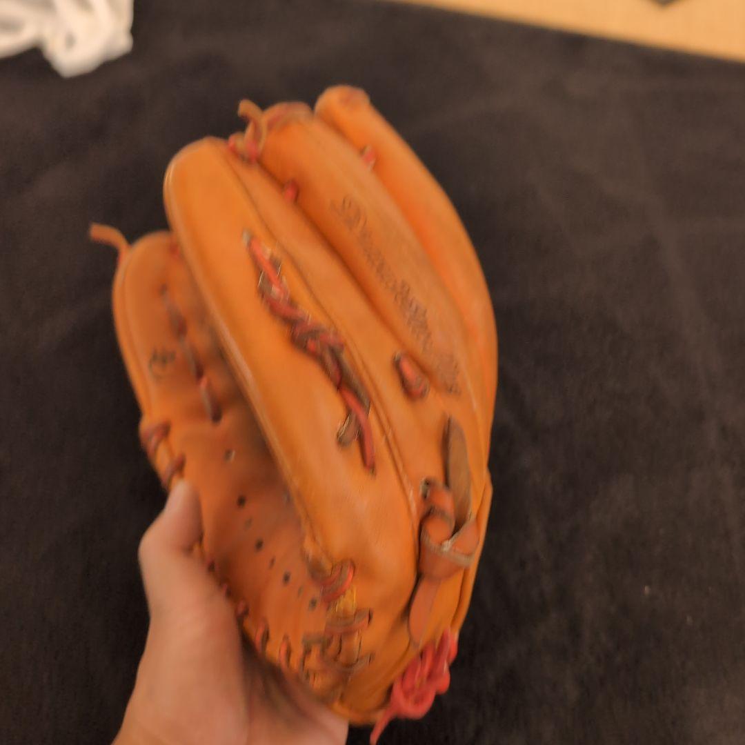 Nike 硬式グローブ オレンジ 編み込みデザイン