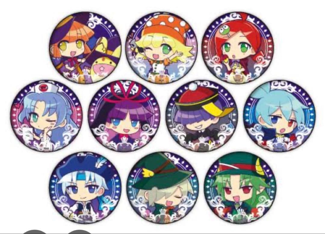 ぷよぷよ　ハロウィン　缶バッジ　アルル　シグ　レムレス　サタン　シェゾ　まぐろ