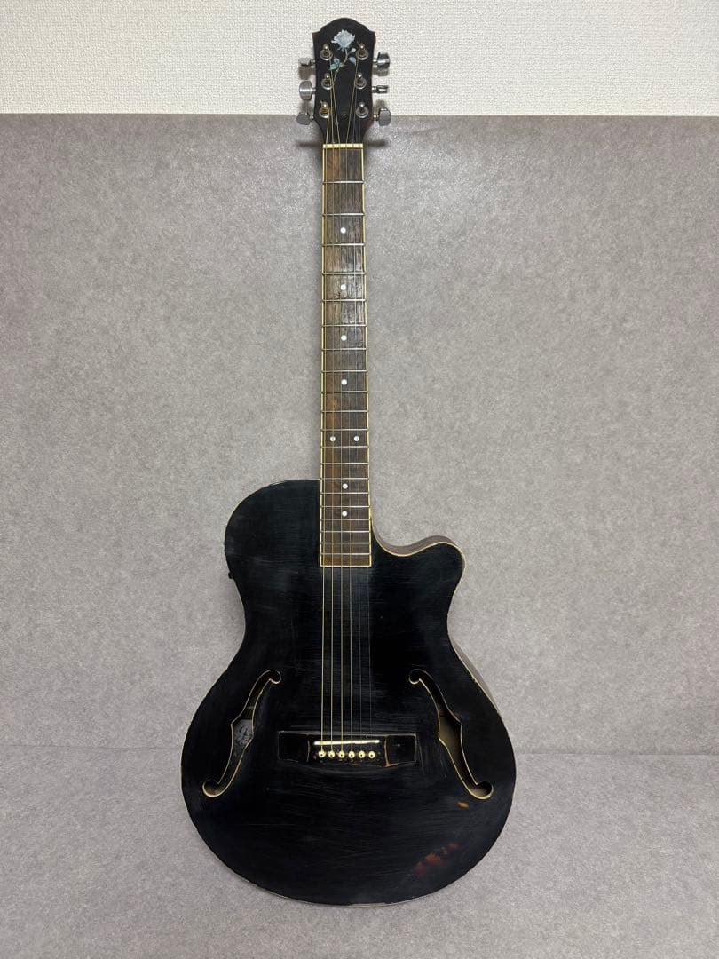 エレアコ Fホール 塗装 詳細不明 ブラック アコースティックギター