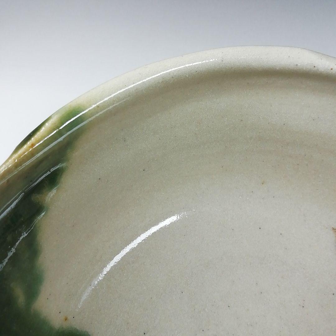 Ｔ７８５　茶碗　『織部茶碗』『菊泉窯　田中源彦 作』　共箱　抹茶碗　茶道具