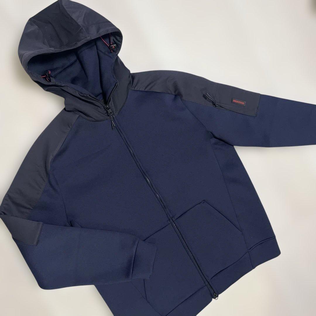 【美品】BRIEFING フード付きネイビーパーカーLサイズ