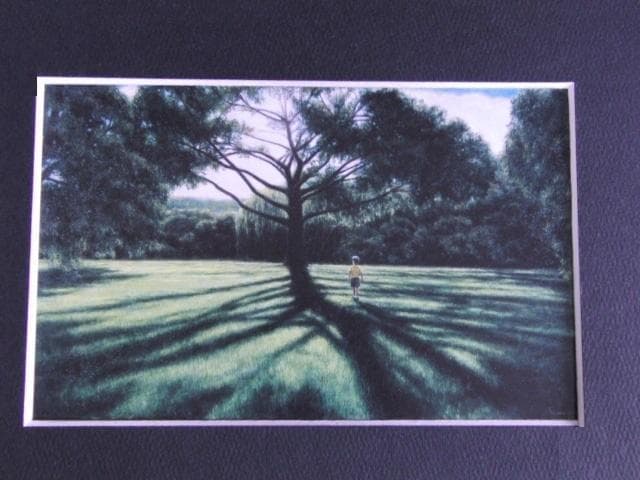 山本貞、【少年のいる夏】、希少な額装用画集より、新品額装付、状態良好