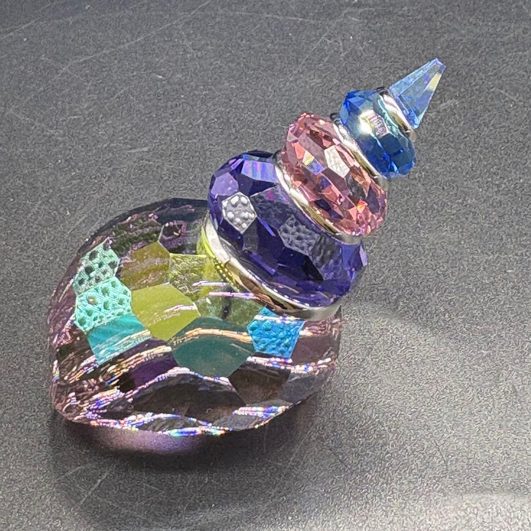 箱付き　スワロフスキー　巻貝　ブルーバイオレット　置物 オブジェ no.175