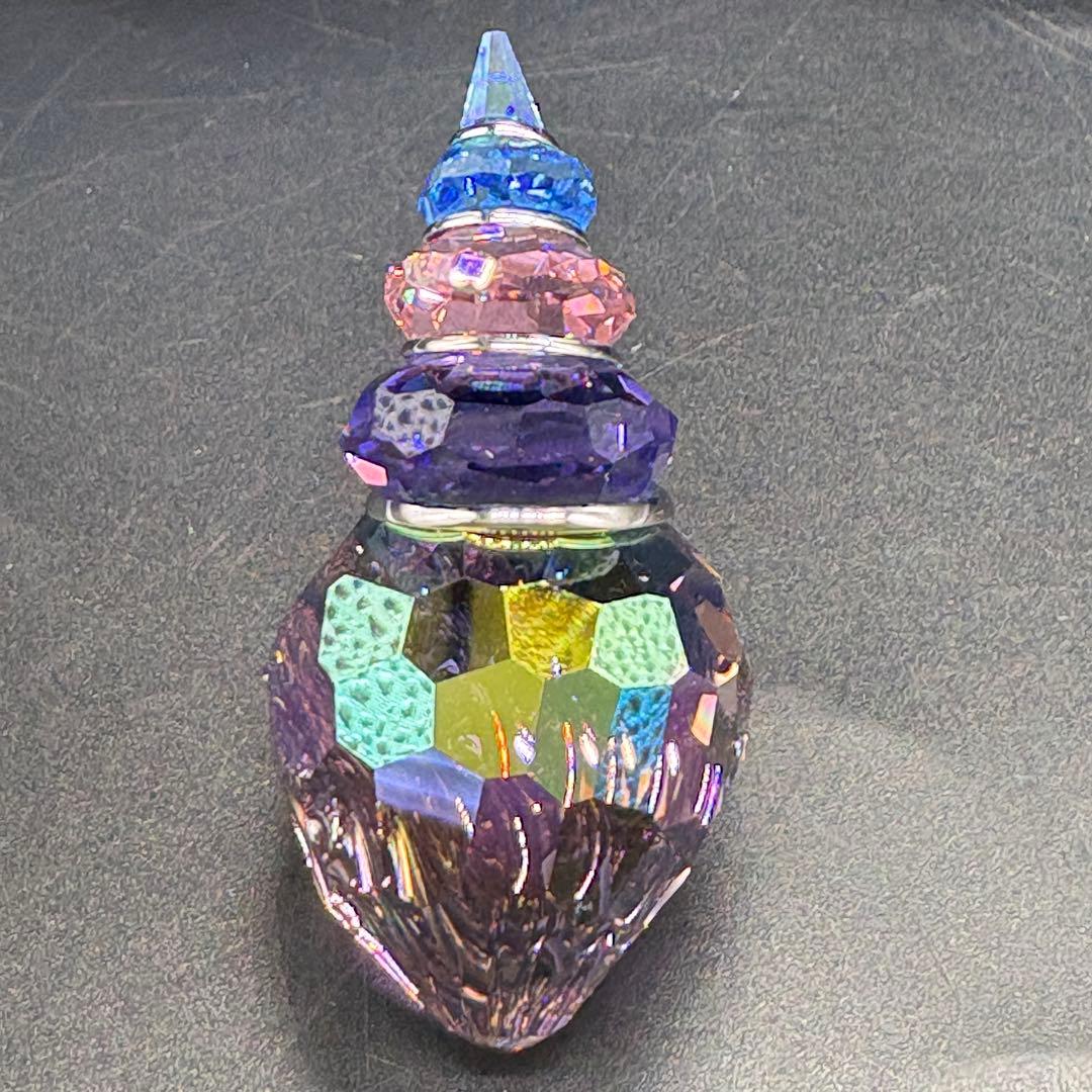 箱付き　スワロフスキー　巻貝　ブルーバイオレット　置物 オブジェ no.175