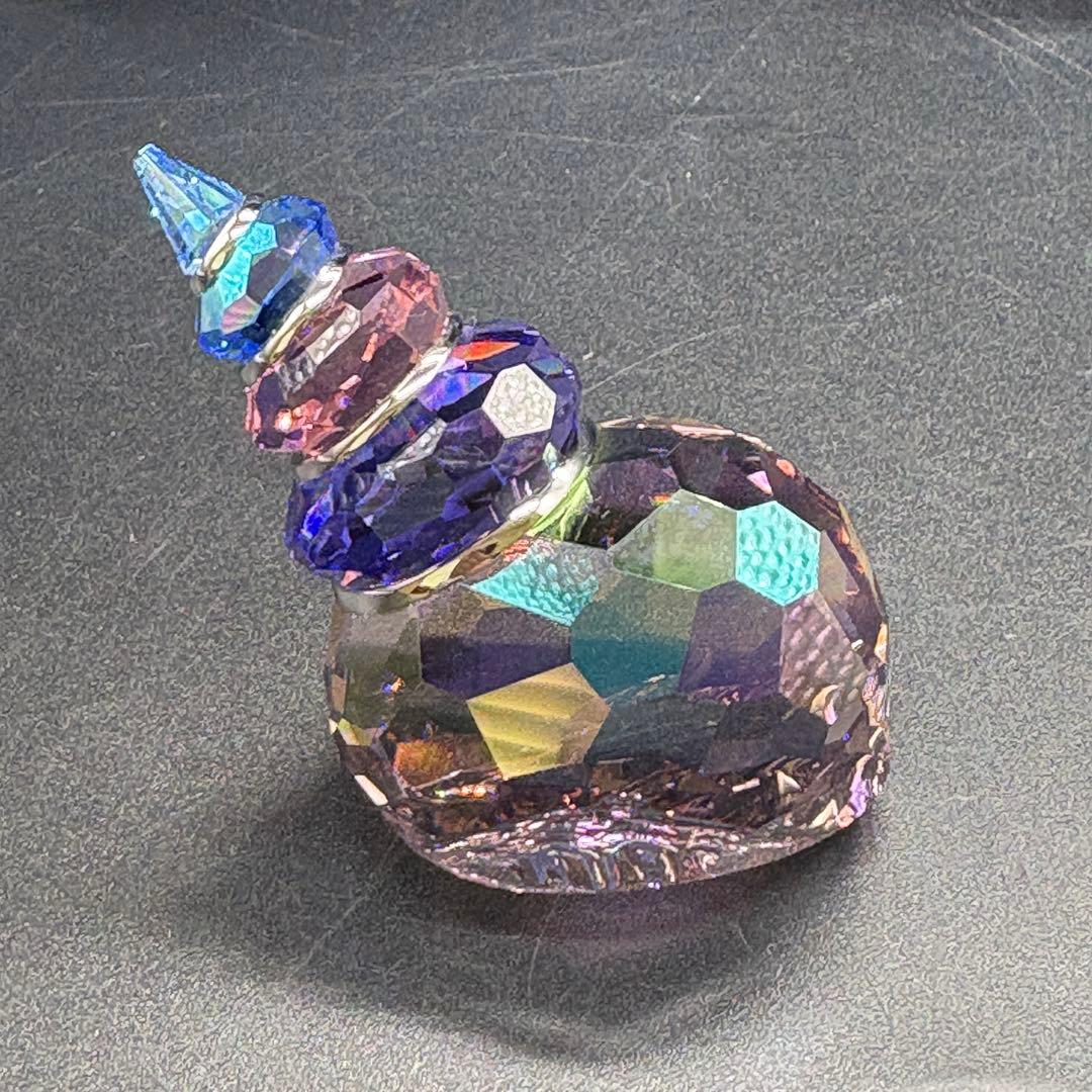 箱付き　スワロフスキー　巻貝　ブルーバイオレット　置物 オブジェ no.175