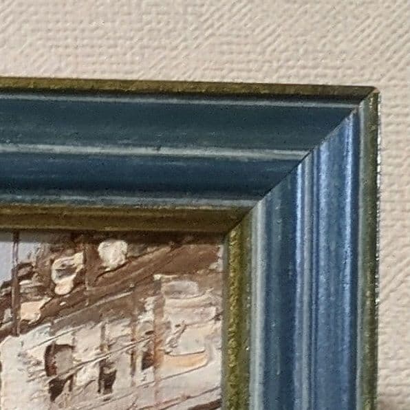 【マーさん】美品 絵画 パリの街角(シャンゼリゼ通り)額付油彩画