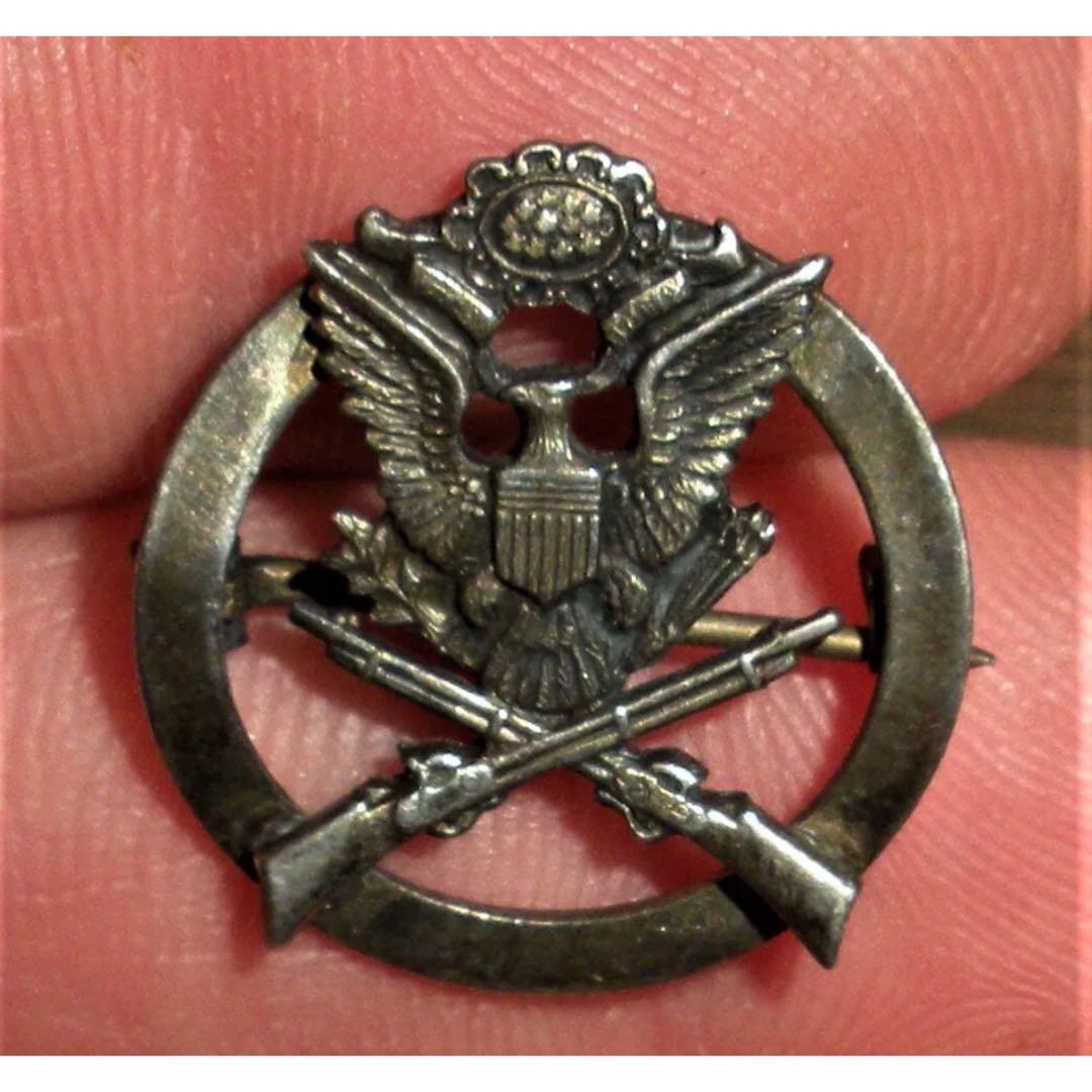 ビンテージ1940’sUSAイーグルクロスライフルズシルバーピンRRL ARMY
