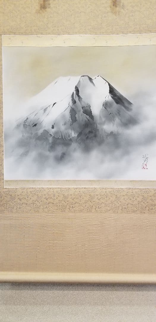 大野逸男作1.8尺横富士 高さ約145cm 幅約67cm　太巻二重箱 院展特待