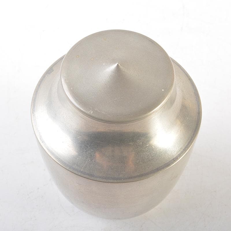煎茶道具　純錫　静寿居蔵苑造　茶壷　茶心壷　218g　仕覆　共箱　M　R6297