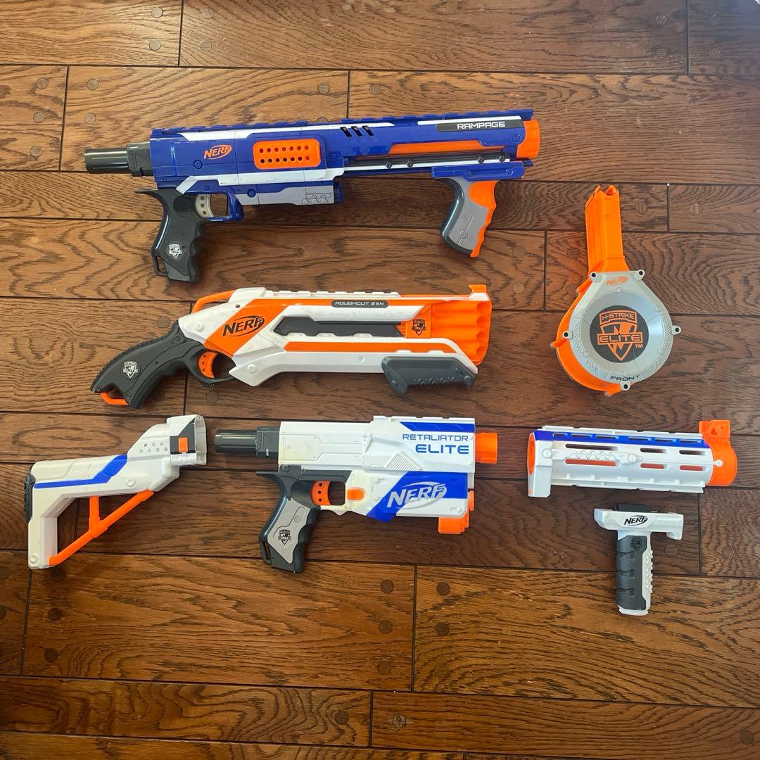Nerf Elite 3丁セット アタッチメント・マガジン付き　ナーフ　エリート