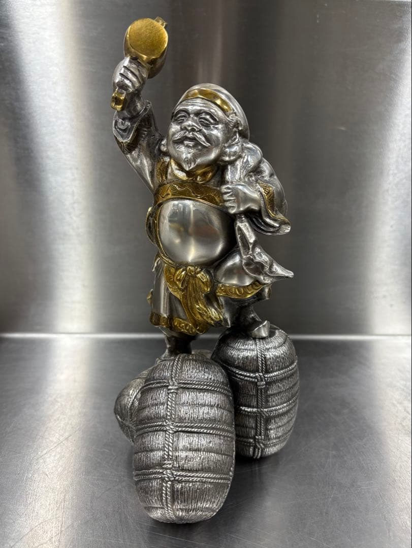 大黒様の置物 三俵大黒 高岡銅器　縁起物