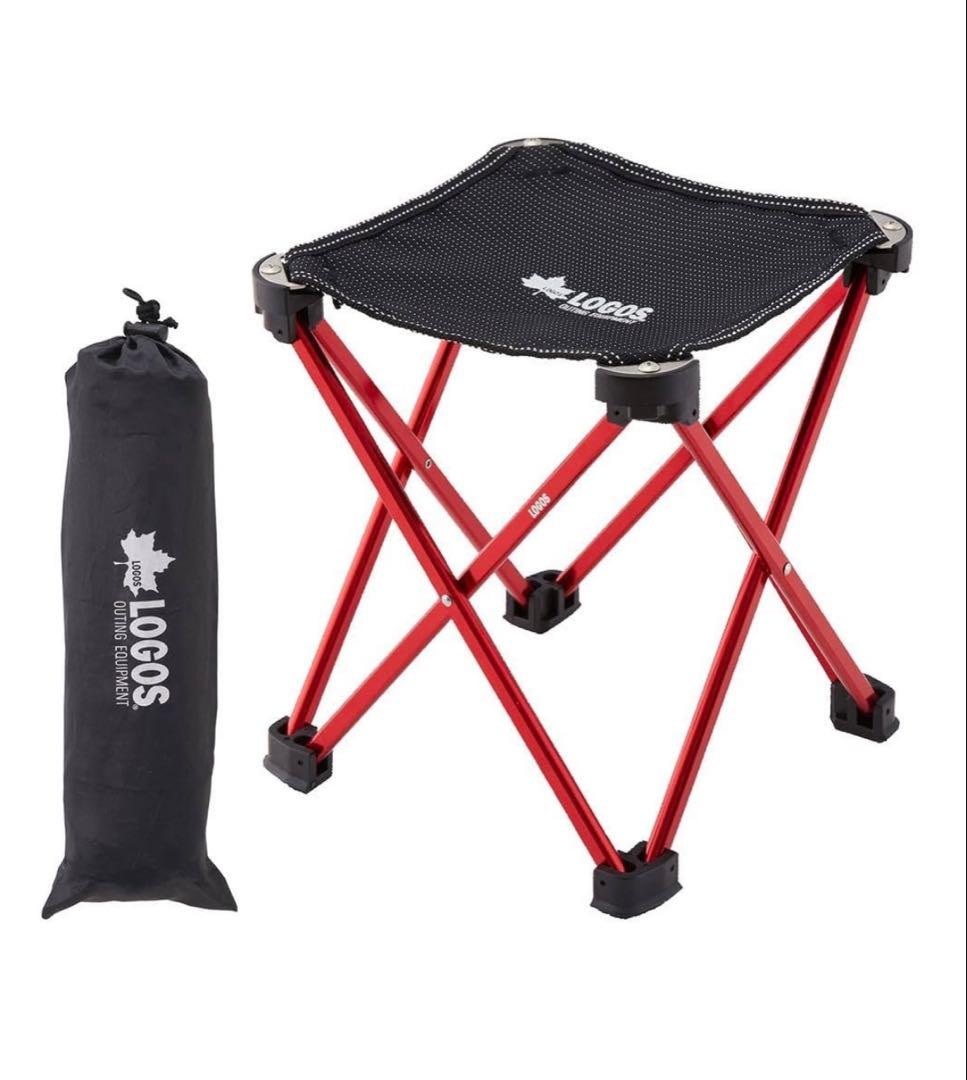LOGOS アウトドアチェア レッド ブラック　3脚