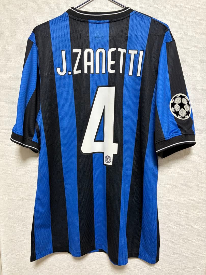 m*m様 インテルミラノ　09/10ホーム　No.4サネッティ　Lサイズ　三冠