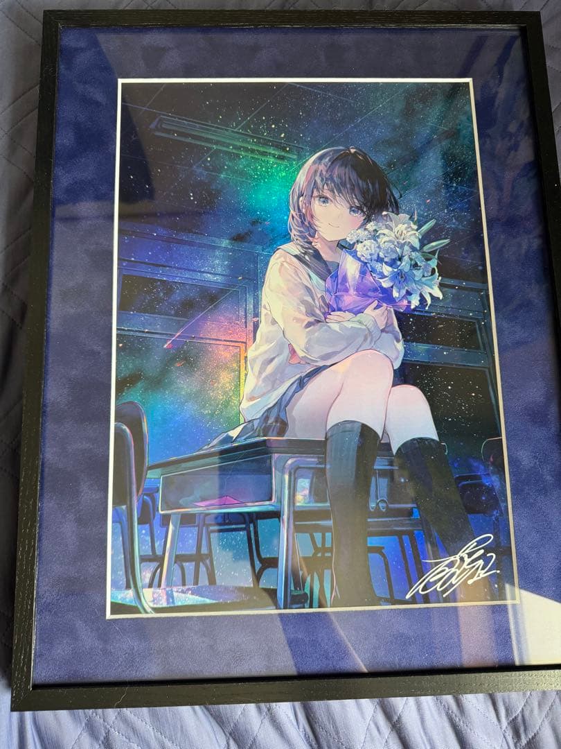 藤ちょこ さいはての空、彼方の教室 直筆サイン入り オーロラポスター A3サイズ