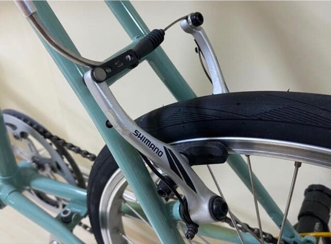 【美品★廃盤品】bianch minivelo7：ミニベロ7 49 チェレステ