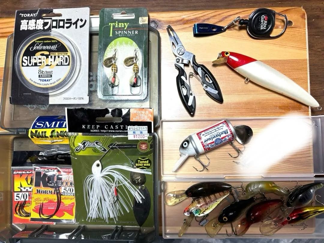 バス釣り引退　ルアー釣りセット　バス釣りセット　ケース付きルアー　OLDタックル