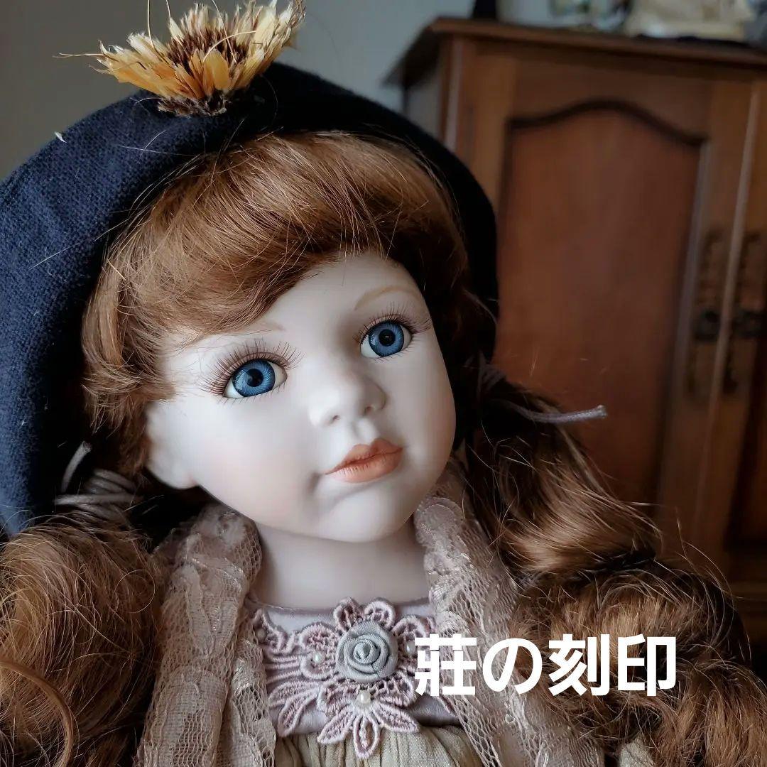 鈴木その子様が愛したドール★莊の正規の刻印 レアな 陶器の青い目 茶色の髪
