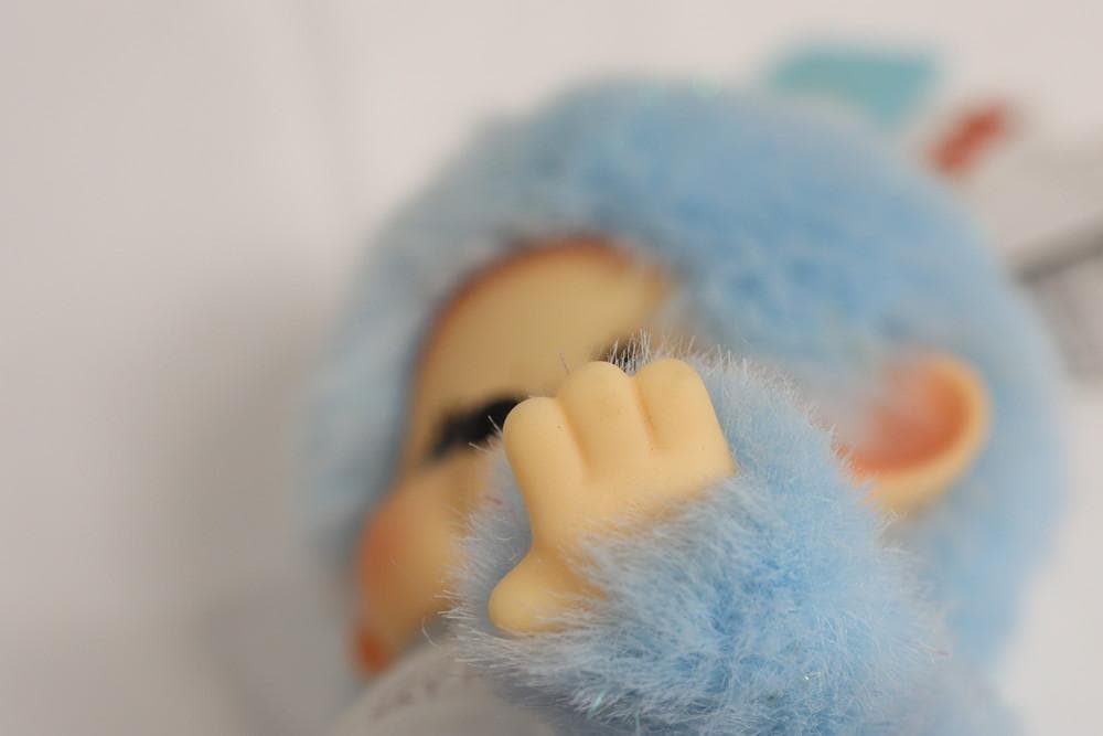 ◆モンチッチ 水色 スカイツリーVer. タグ付き キーホルダー 09399