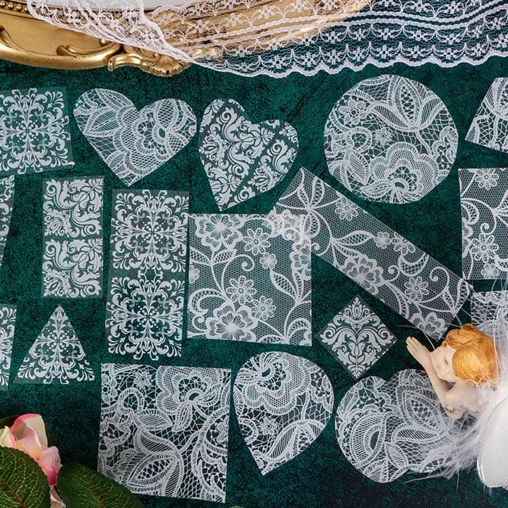 フォロワー様限定178★エレガントレース ステッカー シート 8種類セット