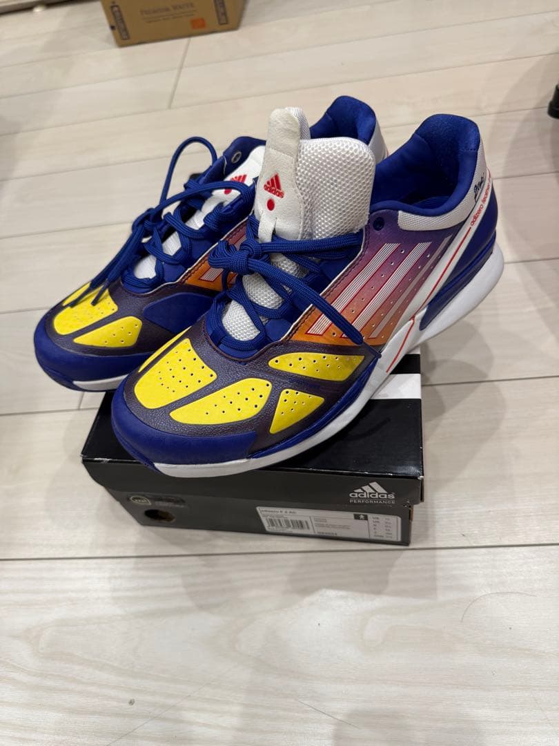 adidas テニスシューズ 青/黄