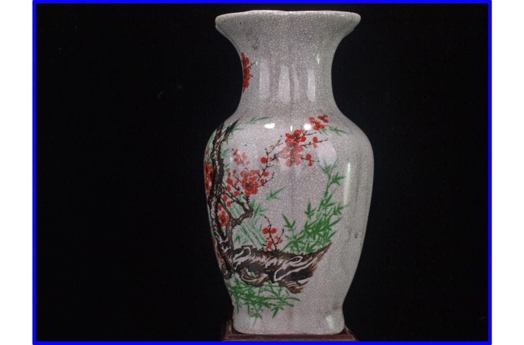 中国 清時代　在銘手描き花瓶 美術品　激安骨董品 DE1040B12-5