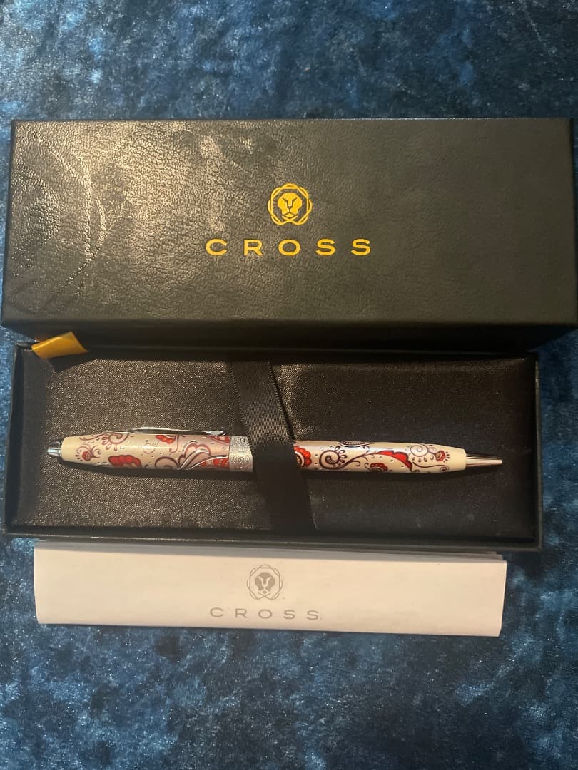 CROSS 花柄ボールペン 専用ボックス、説明書付き！美品！安い新品‼️