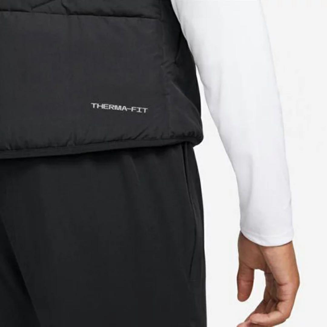 ナイキ　サーマフィット　レペル　メンズ　ランニングベスト　中綿　L 黒 防寒