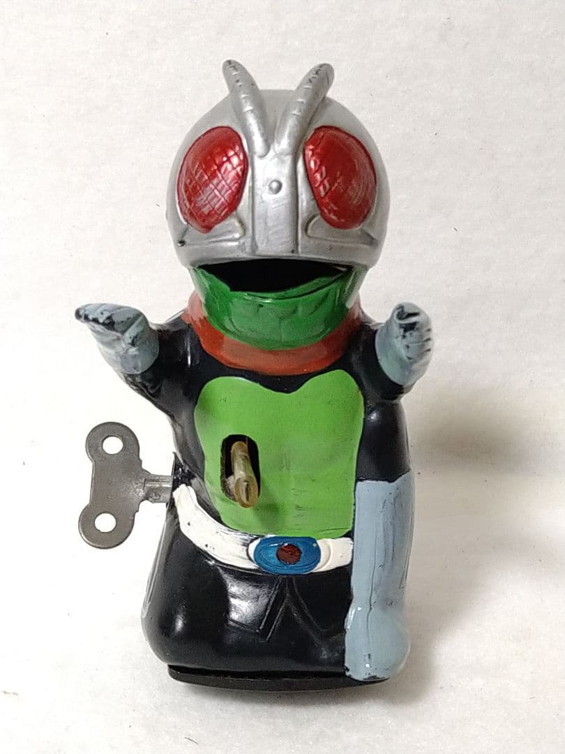 当時物 ヨネザワ 仮面ライダー ゼンマイ式 ブリキ ソフビ 米澤
