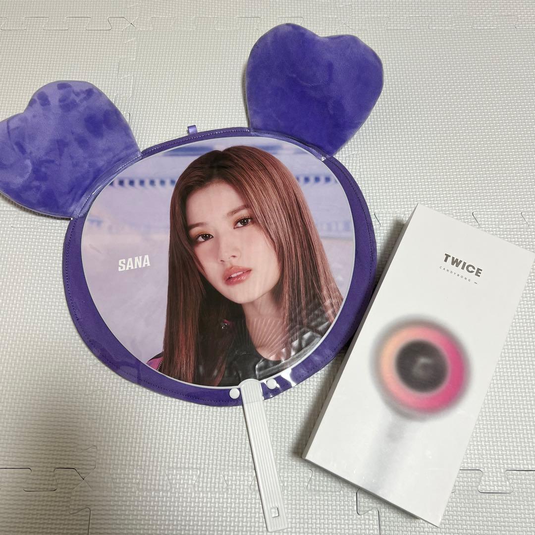 TWICE サナ うちわ カバー付＋CANDYBONGペンライト点灯確認済セット