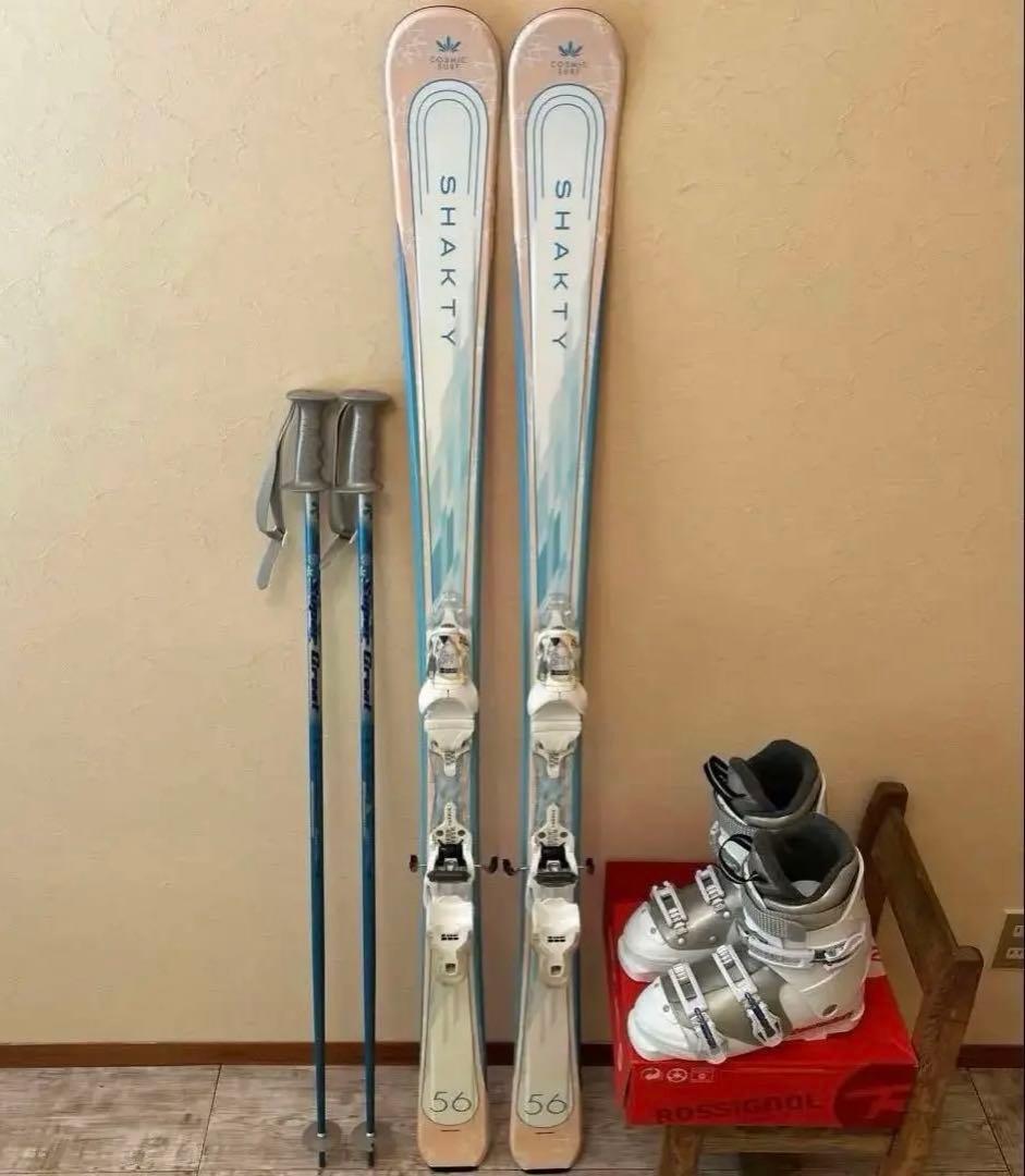 ◾️カービングスキーセット　スキー板156㎝ ブーツ25㎝ 女性用　レディース用
