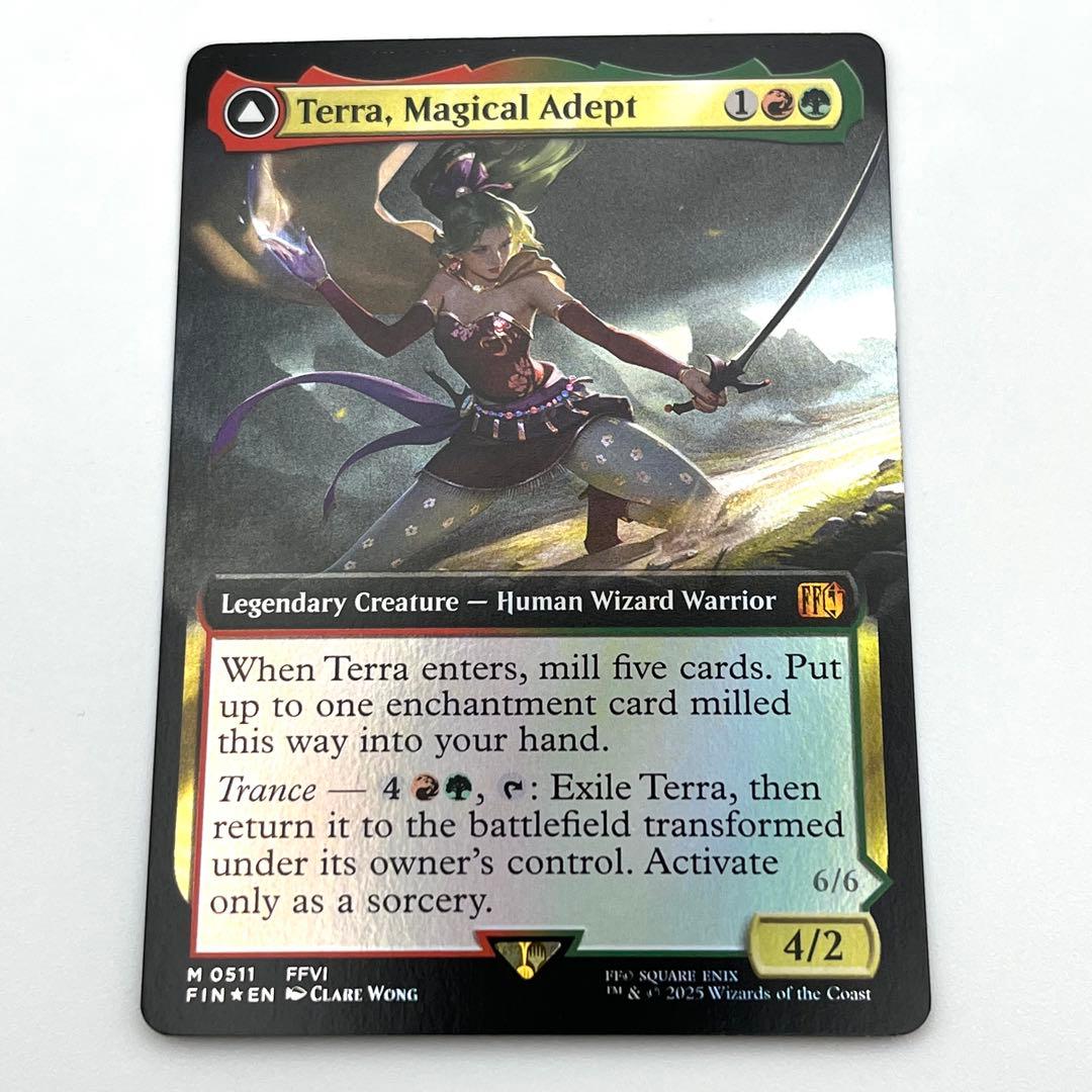 魔導戦士、ティナ FOIL 英語　拡張アート　MTG