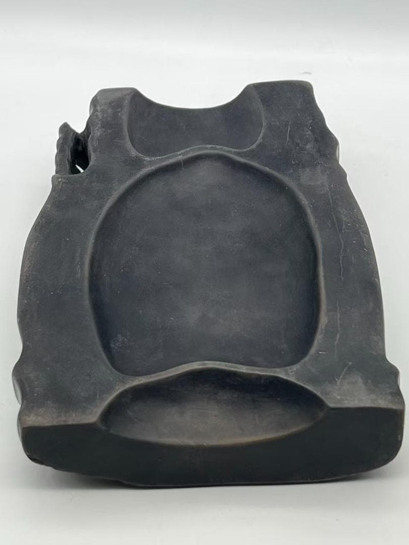 古端渓硯　清時代　刻竹型封猴吉祥文 【封候】【博砚堂珍品】　極上品(A-98)