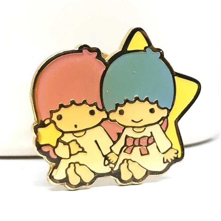 1999年 キキララ レトロ ピンバッジ 未使用 ピンズ リトルツインスターズ