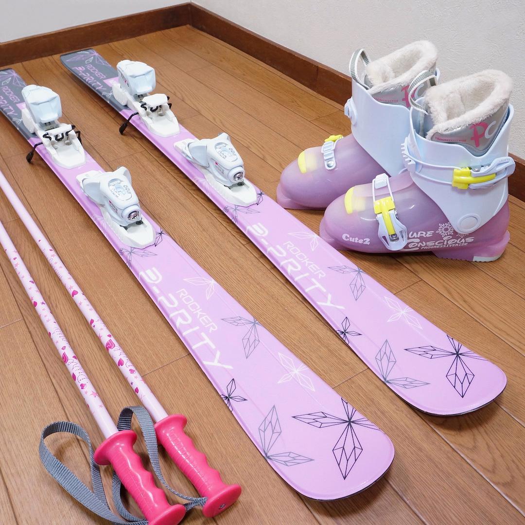 メンテ済 120cm 靴21cm PURE CONSCIOUS スキーセット