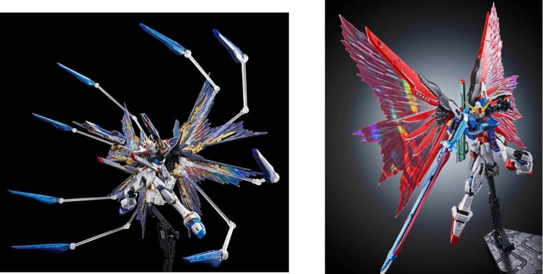 ガンプラ RG4点 デスティニー&光の翼＆ストライクフリーダム＆天空の翼