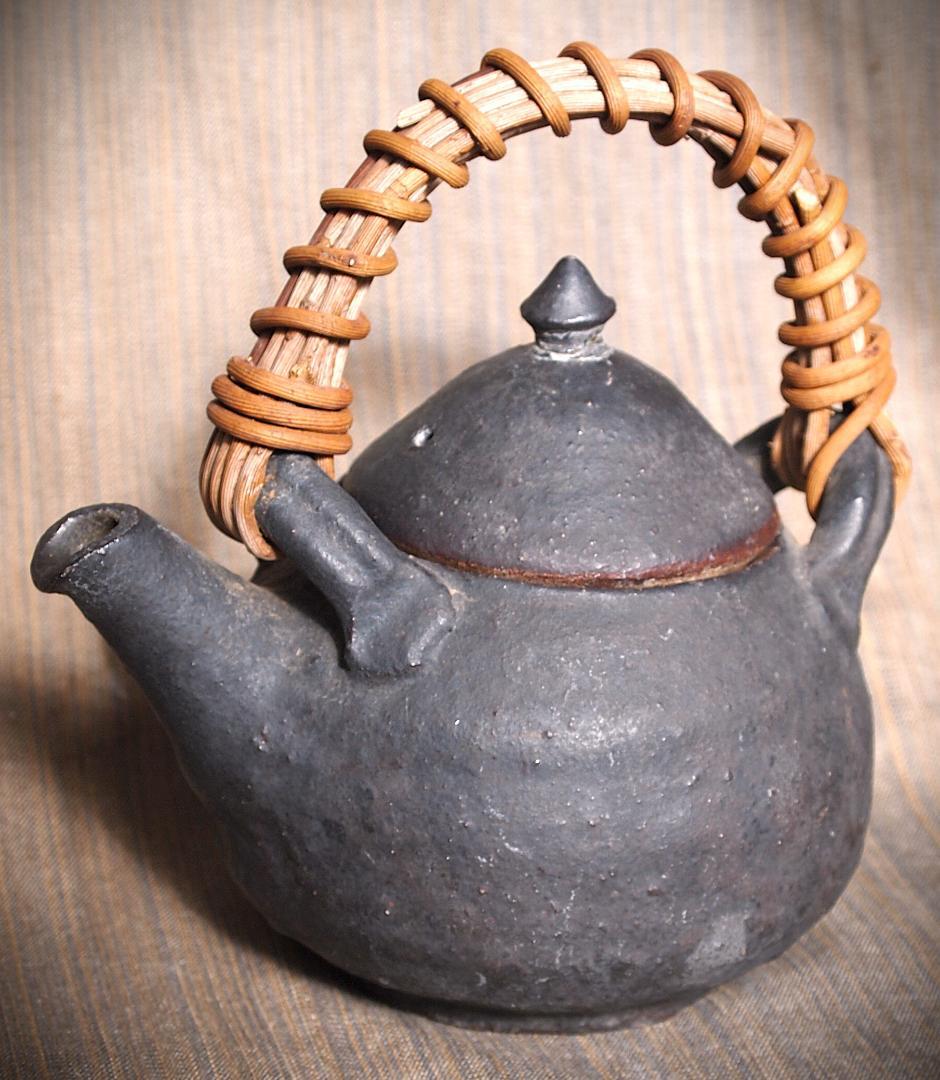 人気作家★加地学【師：森岡成好】★窯変黒土瓶