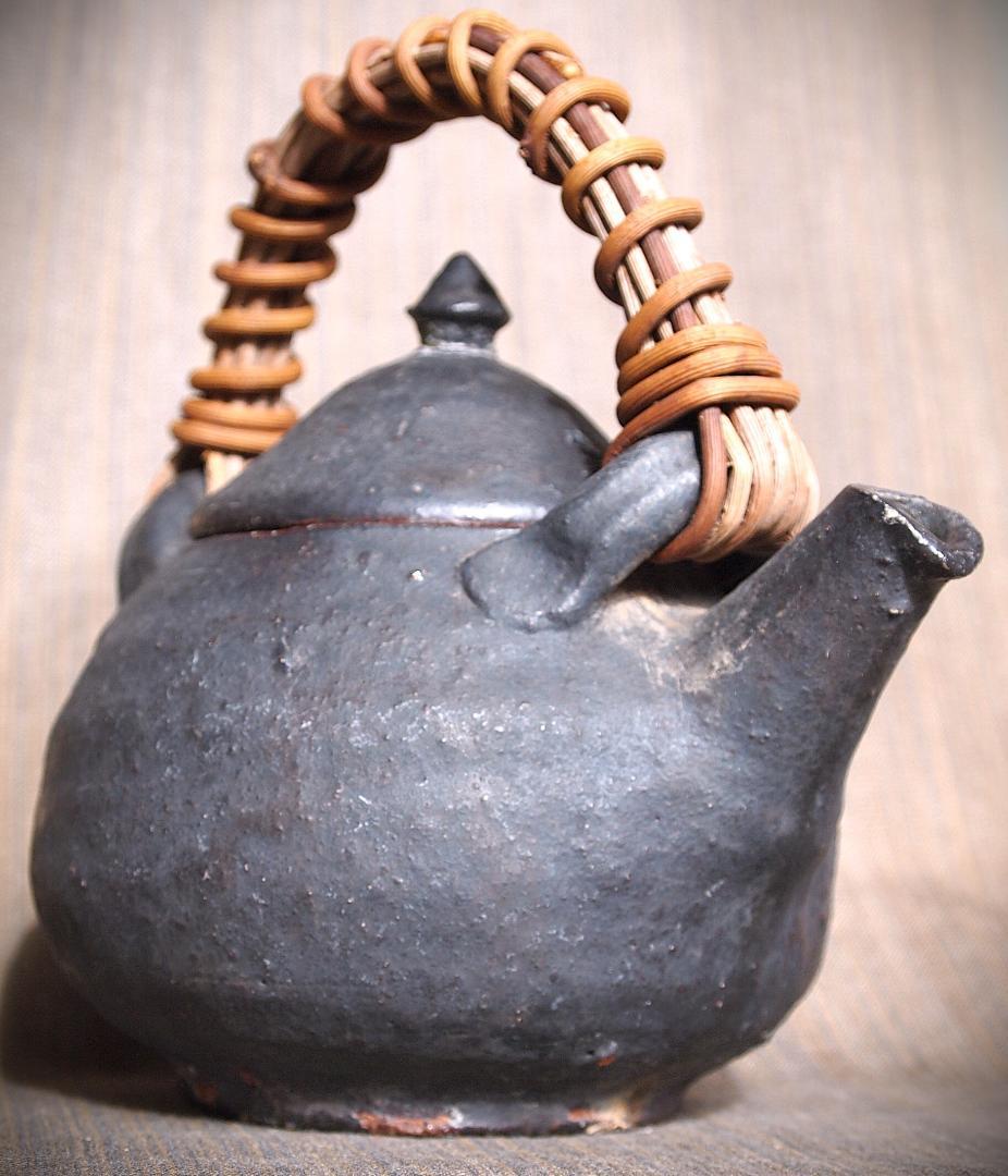 人気作家★加地学【師：森岡成好】★窯変黒土瓶